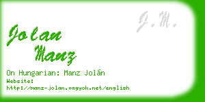 jolan manz business card